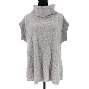 Vince Washable Cashmere Grey Cowl Neck Oversized Short Sleeve Sweater Tunic XXS